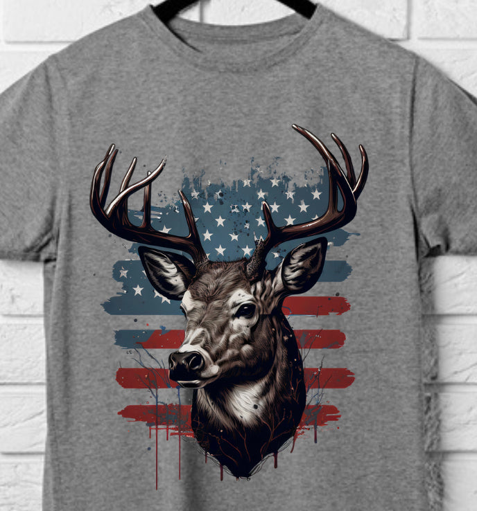 American Flag Deer Shirt
