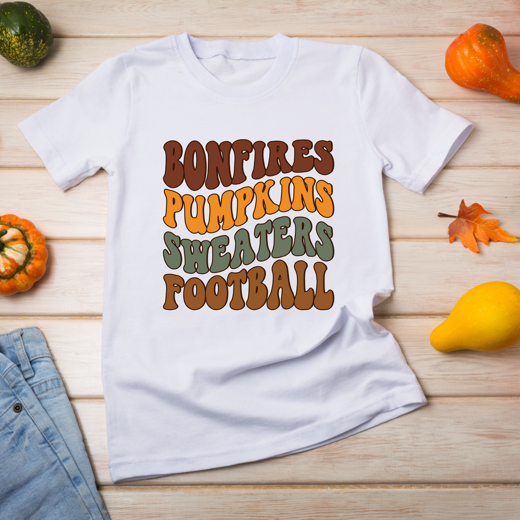 Bonfires Pumpkins Sweaters Football Hoodie or T-Shirt