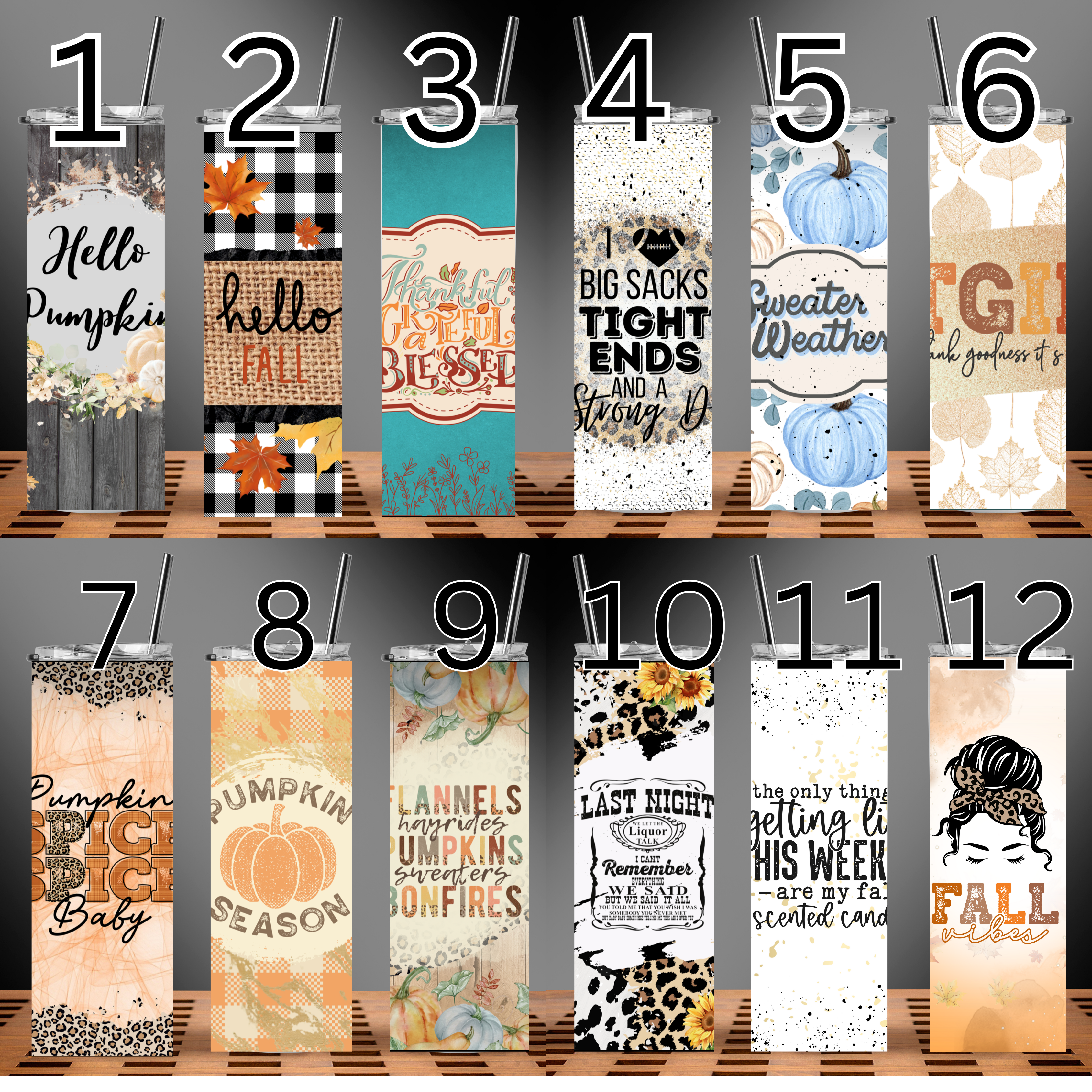 20oz Skinny Tumbler, Fall, Bonfires, Skinny, Tumbler, Sublimation