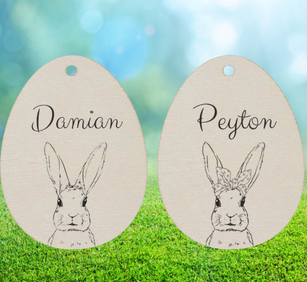 Wooden Easter Name Tag