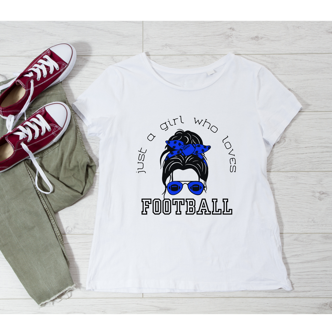 Girl Who Loves Football Messy Bun Shirt