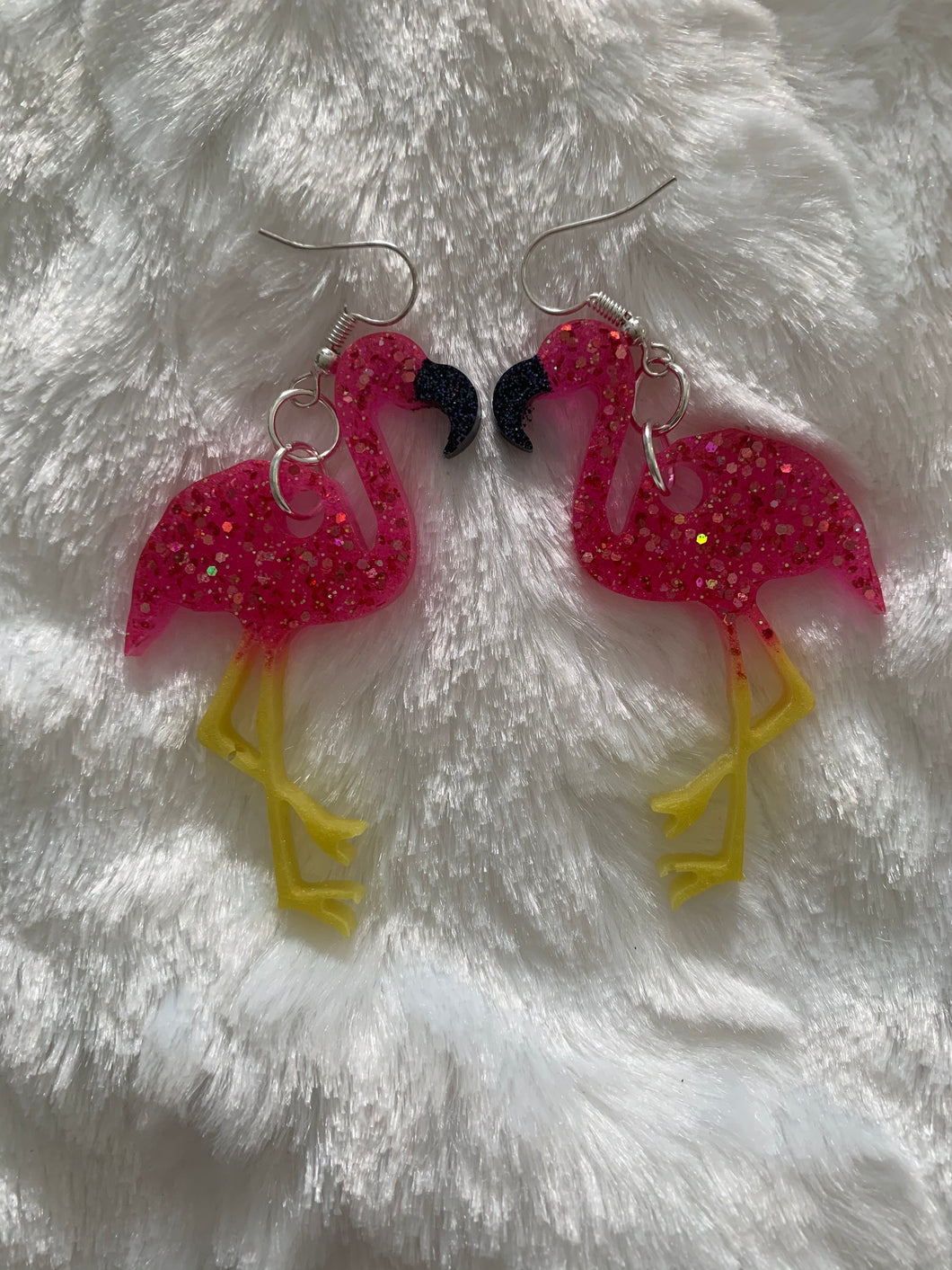 Flamingo resin earrings